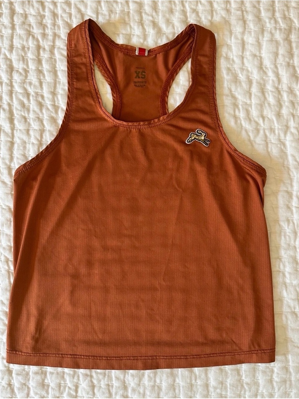 Tracksmith Rust Orange twilight crop Tank Top